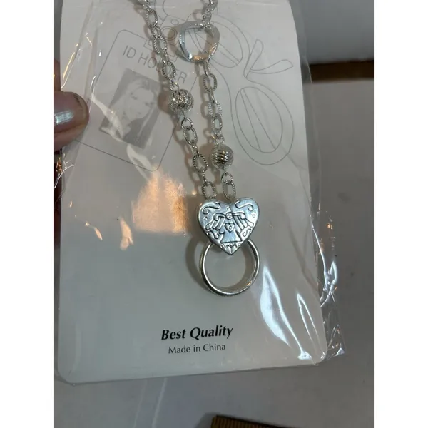Angel Design ID Badge Holder Necklace Glasses Chain Silver Tone Lanyard 14” NIP - Image 6