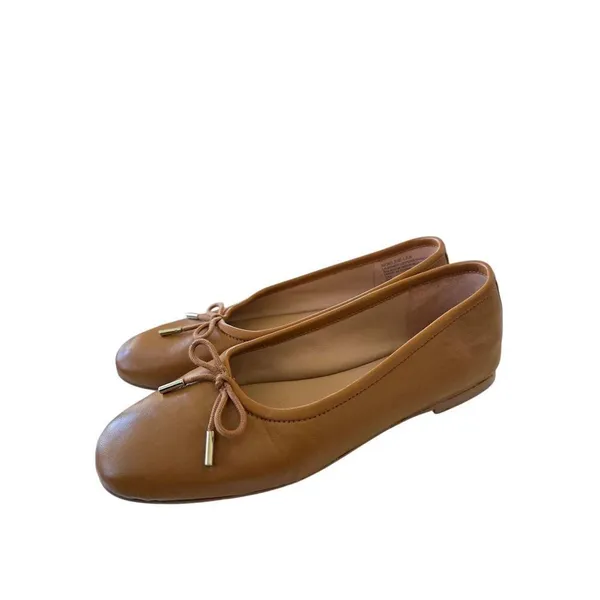 Nordstrom Flats Size 5 Square‎ Toe Brown Leather Slip On Casual Shoes - Image 2