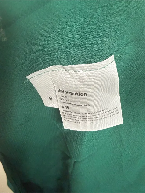 NWT Reformation Lee Dress Midi Emerald Green Size 6 - Image 7
