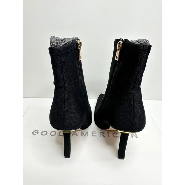 Good American Booties Size 5.5 High Kickstand Black Pointed Toe Neoprene Boot‎ - Image 6