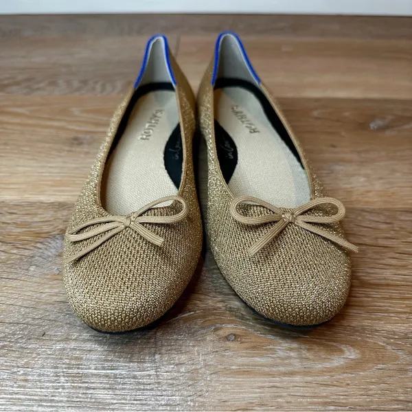 Rothy's Shimmer Goldstone Ballet Comfy Flats, Size 5 - Image 5