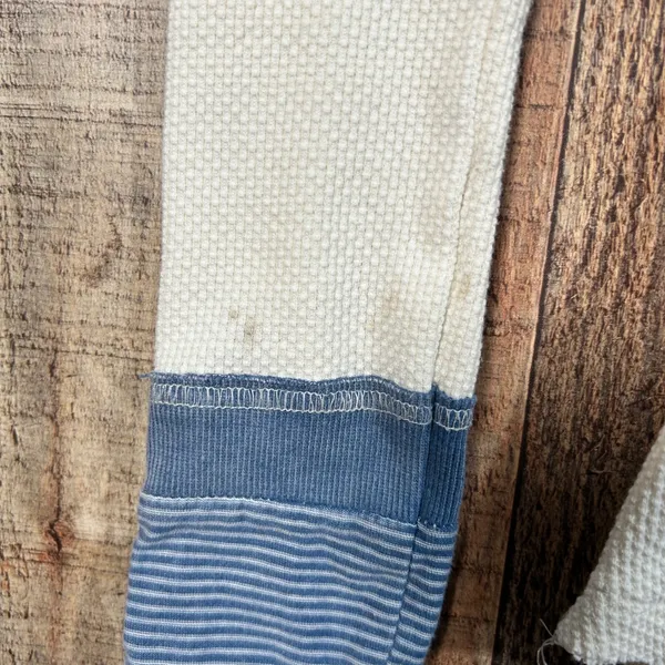 Free People We The Free Cream Waffle Knit Kyoto Cuff Thermal Top XS Mixed Media - Image 7