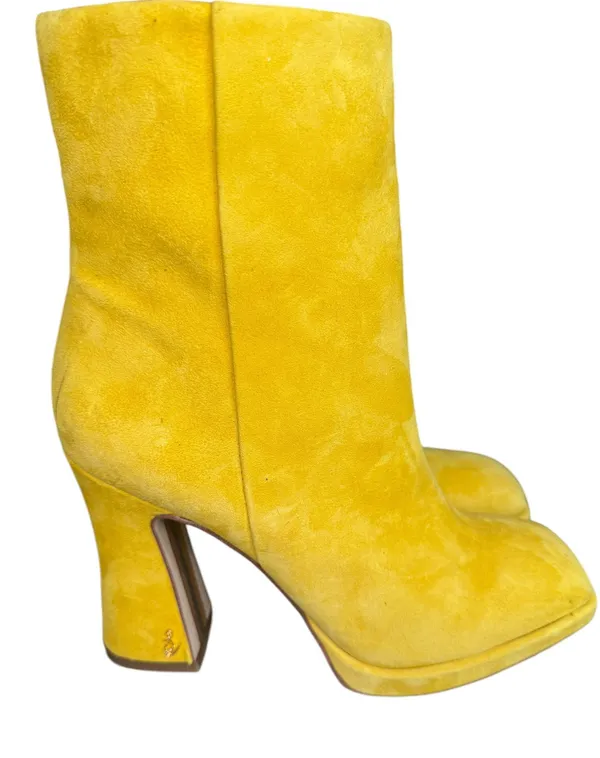 Jaye Platform Suede Boots Size 7.5 Sunny Yellow Color. - Image 4
