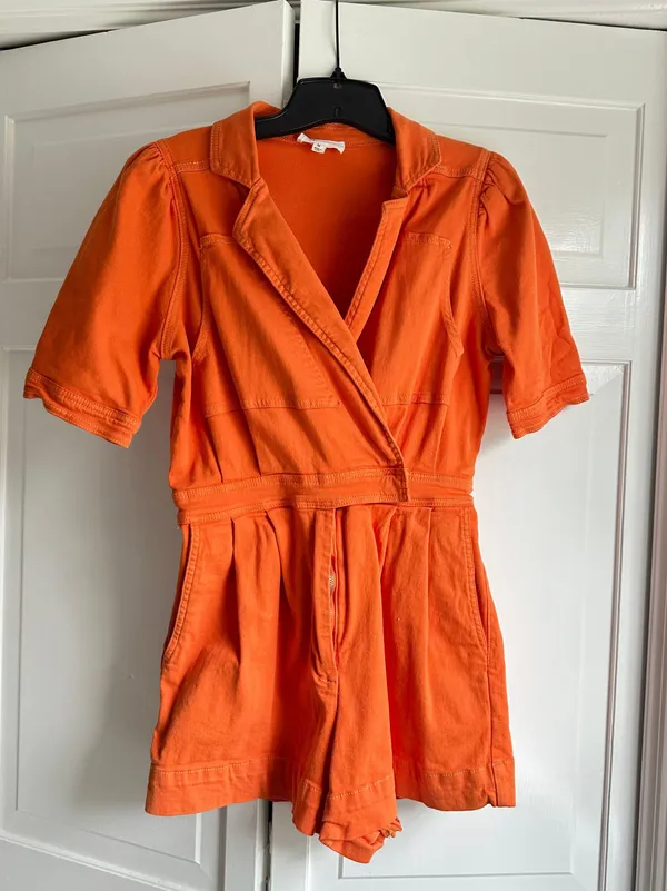 Day + Moon Orange Romper Size M - Image 2
