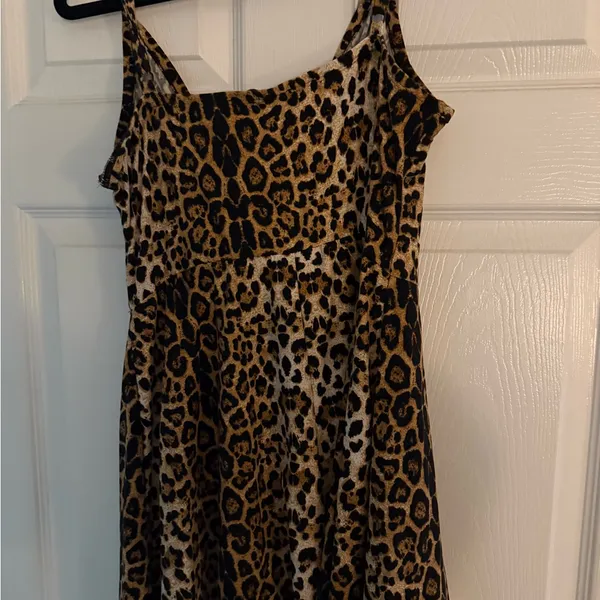 Leopard Print Wrap Dress Brown Size XL - Image 2