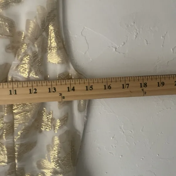Huesday Size Small Gold Foil‎ Metallic Silk Floral Special Occasion Mini Dress - Image 7
