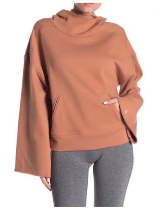 Alo Yoga Low Key Hoodie with Flare Sleeves in Mauve S - Image 2