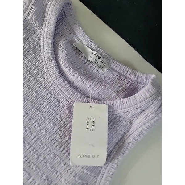Sophie Rue Rib Knit Sleeveless Pencil Dress Lavender Size Xl B8 - Image 2