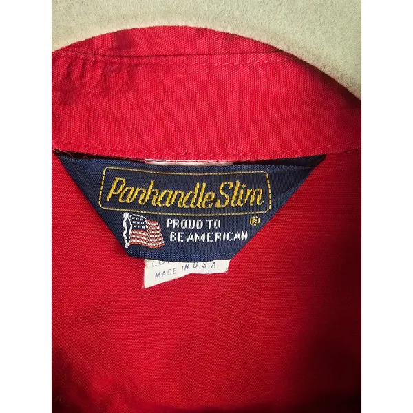 Vintage Panhandle Slim Womens Red Black Cowboys Boots‎ Western Crop Top Shirt Sm - Image 4