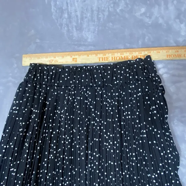 Exlura Pleated Skirt Large Black Polka Dot Maxi Stretchy Swing‎ Flowy Feminine - Image 6