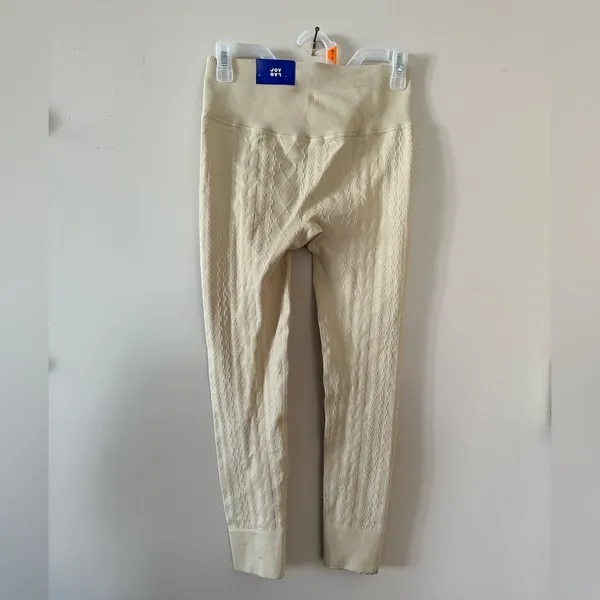 Women’s JoyLab cream high rise thick leggings M NWT - Image 5