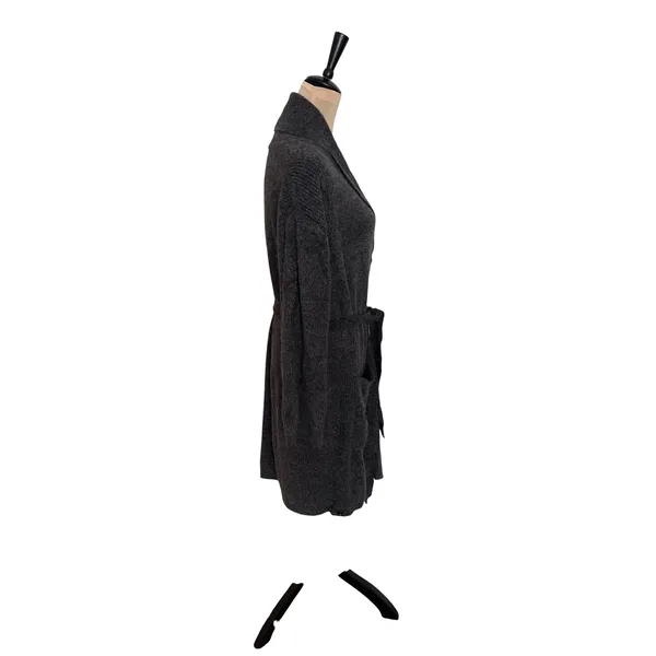 Barefoot Dreams CozyChic Lite Long Cardigan Charcoal brown Robe Style Size 2 - Image 4