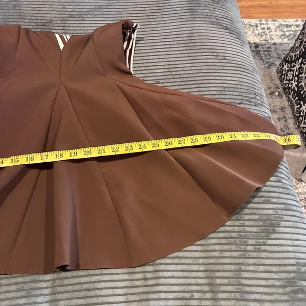 ZARA Brown Tennis Dress Sleeveless Pleated Mini Skater Fit & Flare Size S - Image 12