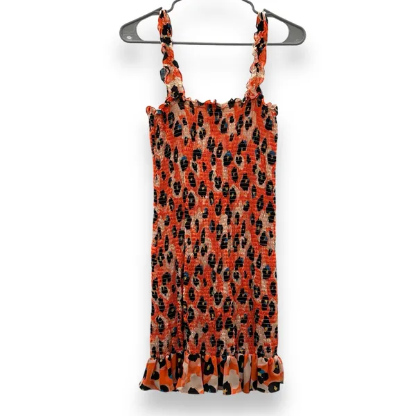RTR Waverly‎ Grey Sally Cheetah Leopard Print Orange Multicolor Mini Dress Sz M - Image 7