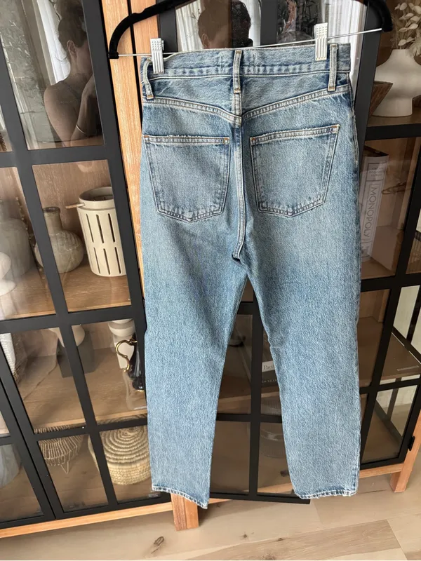 AGOLDE 90s Pinch Waist High Rise Straight Jeans Harmonic light wash denim - Image 9