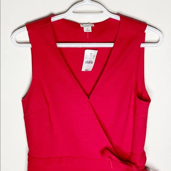 J Crew Factory red textured knit wrap dress sz S - Image 5