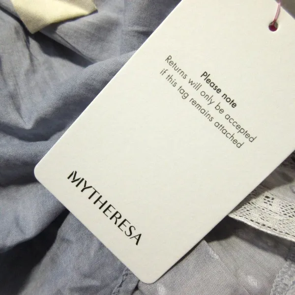 NWT LoveShackFancy Natasha Mini in Washed Denim Hand Dye Ruffle Cotton Dress M - Image 7