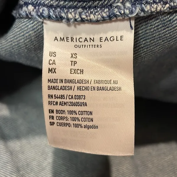 American Eagle Outfitters- Chambray Denim Full Button Down Shirt- Size XS - Image 7
