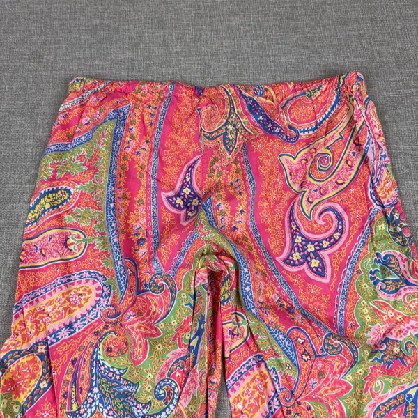 Lauren Ralph Lauren Paisley Capri Pants Womens Medium Elastic Waist - Image 11