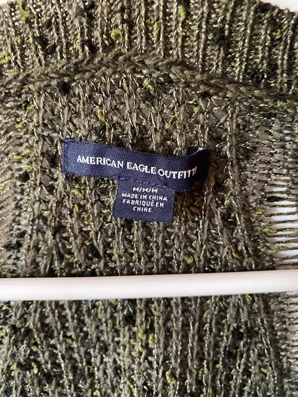 American Eagle knit green oversized sweater cardigan - Image 2