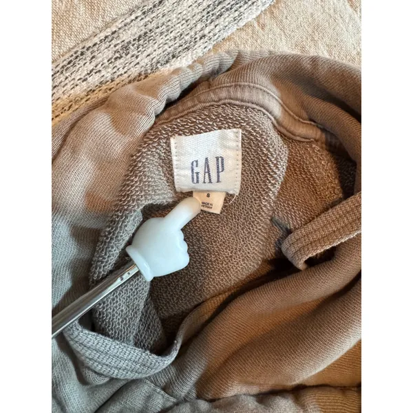 Gap Womens Small Brown Garment Dyed French Terry Raglan Pullover Hoodie - Image 5