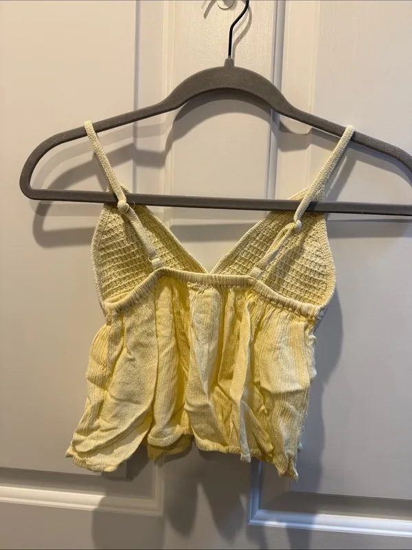 Garage Yellow Crochet Bustier Tank Top - Image 2
