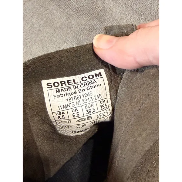 Sorel Gray 8.5 Bootie Joan Of Arctic III Wedge Women's Ankle Suede‎ Zip - Image 7