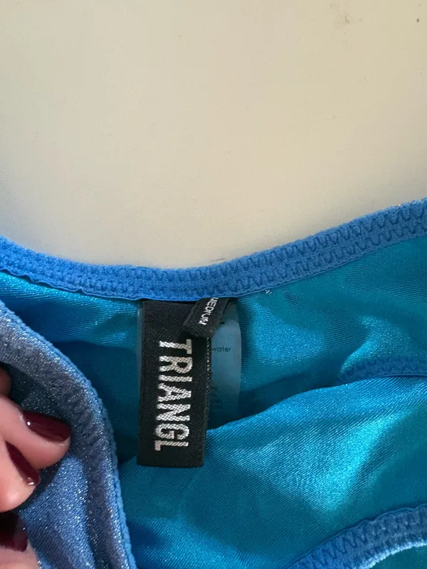 Blue Sparkly Triangl Bikini - Image 6