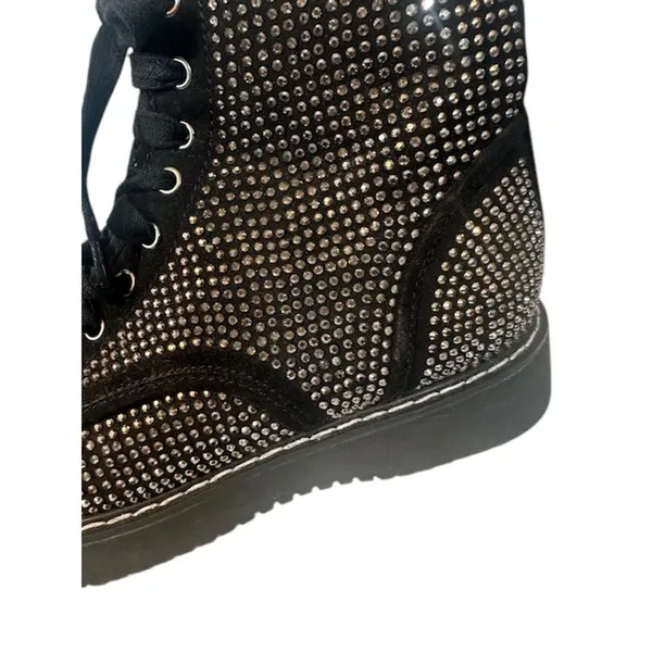 Madden Girl Women’s Black Kurrt Lace-Up Combat Boots with Silver Studs Size 7.5 - Image 7