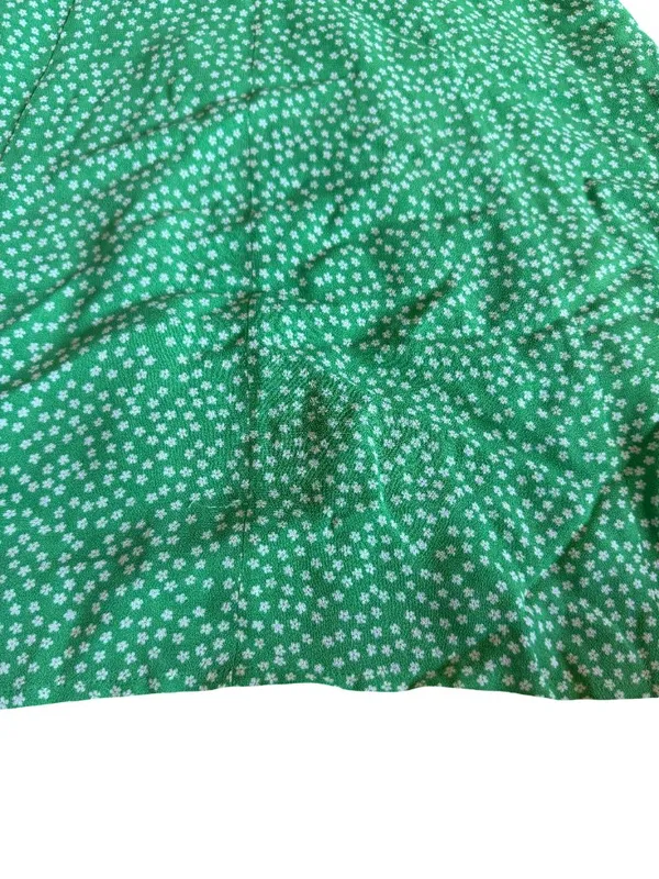 Reformation Dawn Mini Wrap Dress Green Floral Print Flowy Girly Party Size Small - Image 13