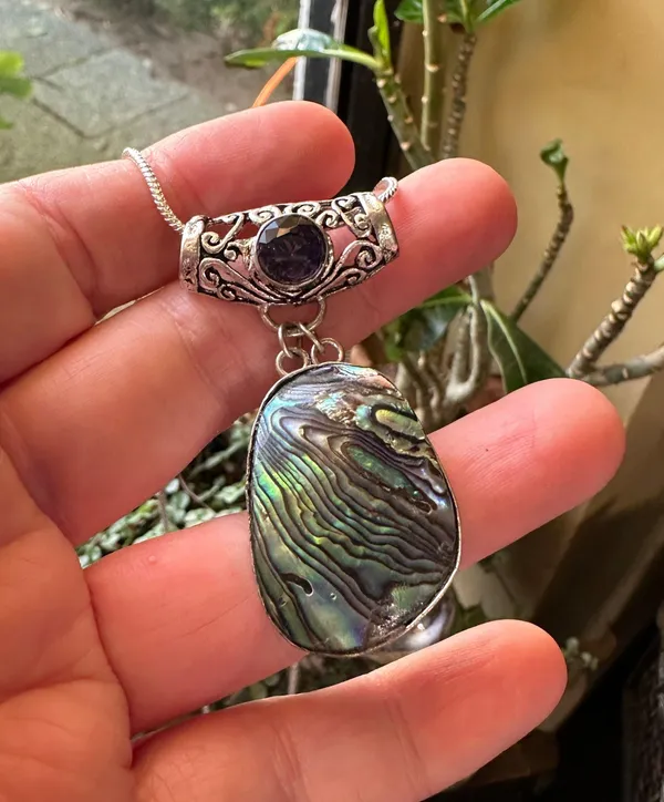 Abalone & Amethyst Gemstone Necklace Multiple - Image 3