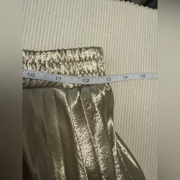 TCEC Gold Maxi Pleated Skirt for Cocktail Nights Sz Small - Image 4