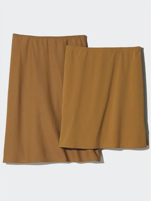 Uniqlo Linen Blend Midi Skirt | Short NWT Brown XXL - Image 4