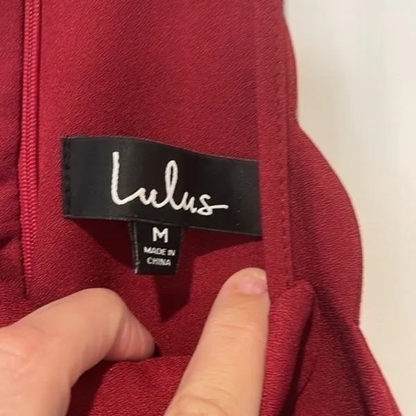 Lulu’s Endlessly Endearing scalloped halter dress in Wine - Image 4