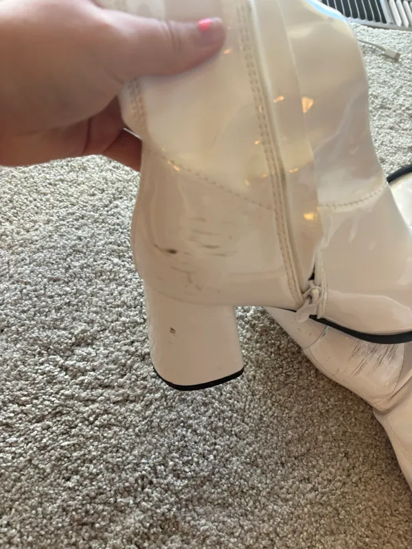 White Thigh High Boots Size 9 - Image 5