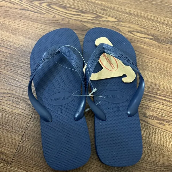 NEW Havaianas Navy Blue Slim Flip Flops Size 9/10 US - Image 2