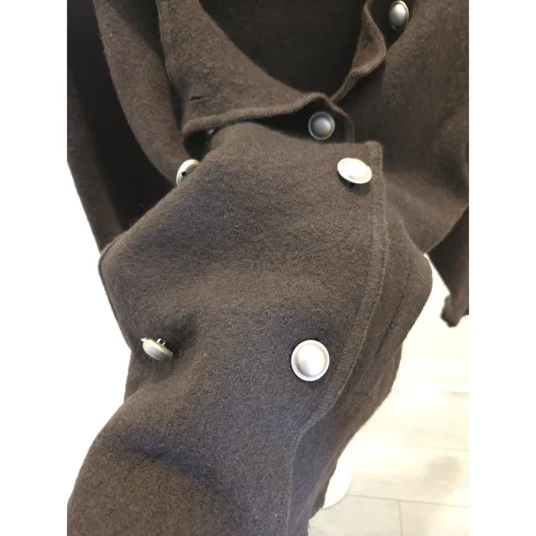 Gap 100% Wool Small Brown Double-Breasted with Pockets Jacket Womens - Image 5