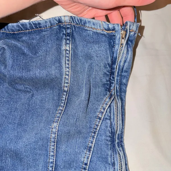 zara denim tube top  - Image 5