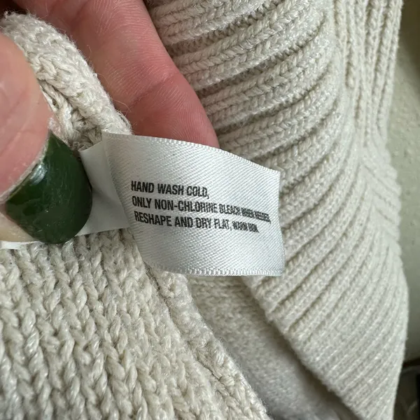 Gap Cream Long Sleeve Ribbed Knit Open Cardigan Sweater Size M‎ - Image 6