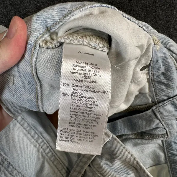 Madewell The Perfect Vintage Straight Jeans Light Wash Distressed Size 33 - Image 12