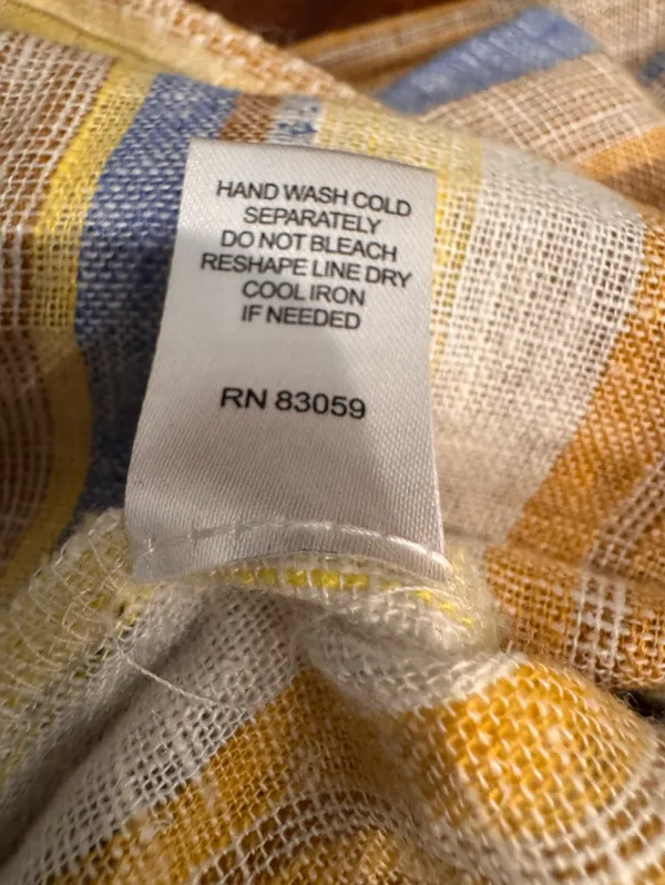 Anthropologie Drew Linen Blend Yellow Striped Jumpsuit Romper - Image 7