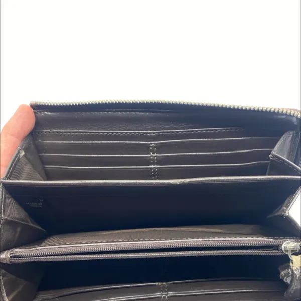 Coach Signature C Brown Coated Canvas Zip Around Wallet - Image 6