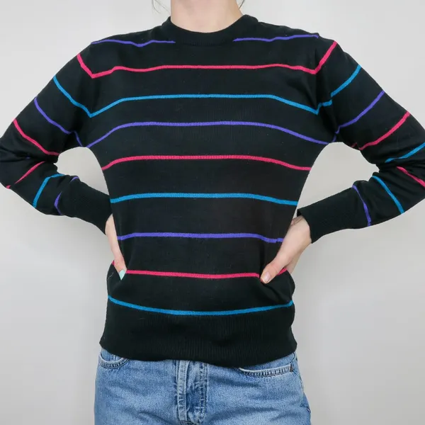Vintage 70s Curry Knits Striped Sweater - Image 3