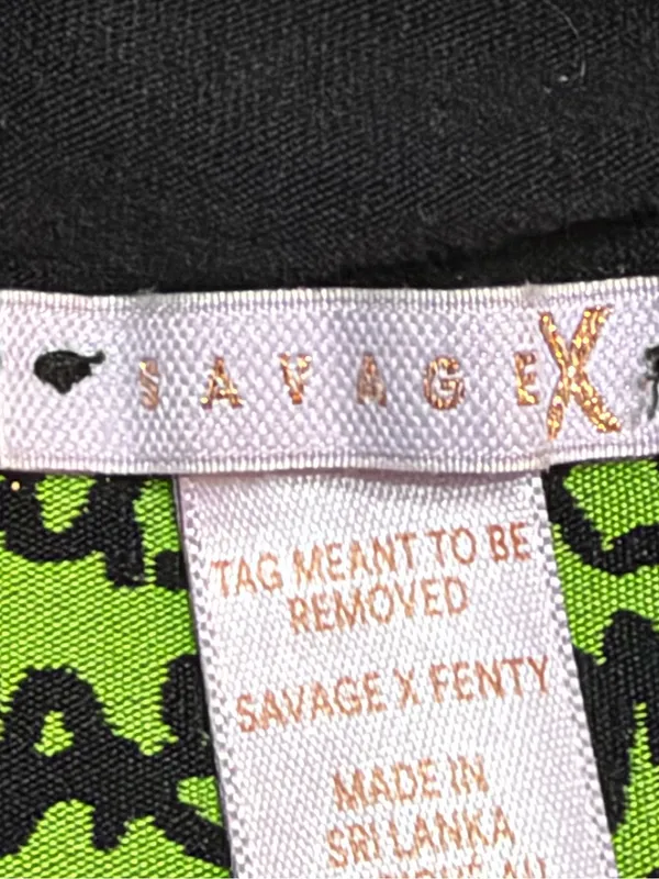 Savage X Fenty Black Bralette with Neon Green Logo Band - Image 4