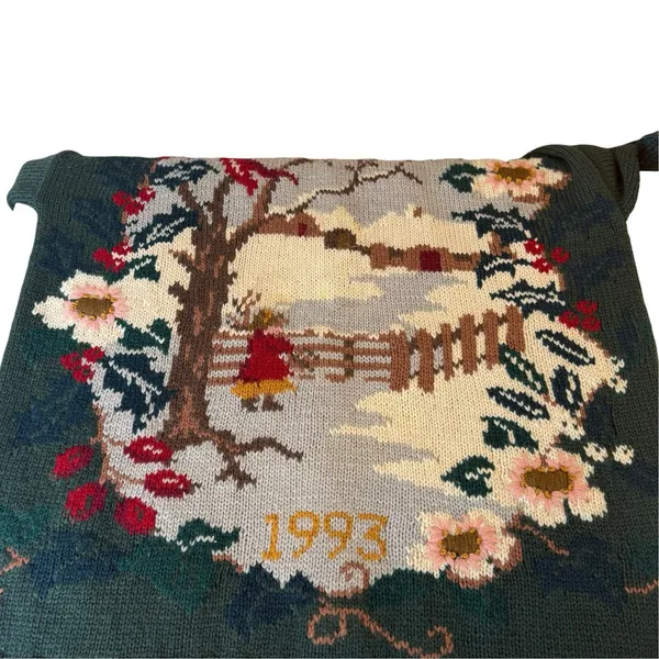 Laura Ashley Vintage Winter Motif 1993 Special Edition Sweater Jumper Size Large - Image 6
