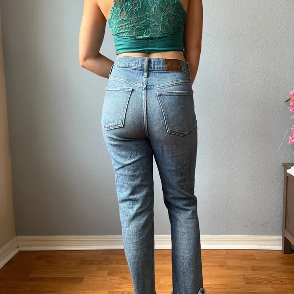 Madewell The Perfect Vintage Crop Raw Hem Jeans Size 28 - Image 5