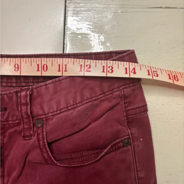 Free People Burgundy Back Zipper Skinny Jeans Size 28 Grunge Goth - Image 3