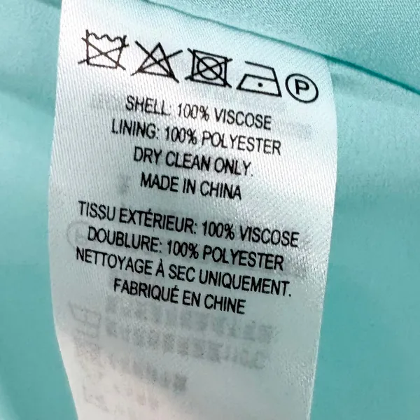 French Connection Oona Satin Strapless Midi Dress Pastel Turquoise Size Medium - Image 8