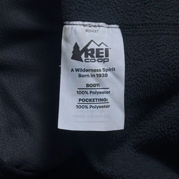 REI Co-op Black‎ Fleece Jacket Full Zip Lightweight Hiking Camping Outdoors M - Image 9