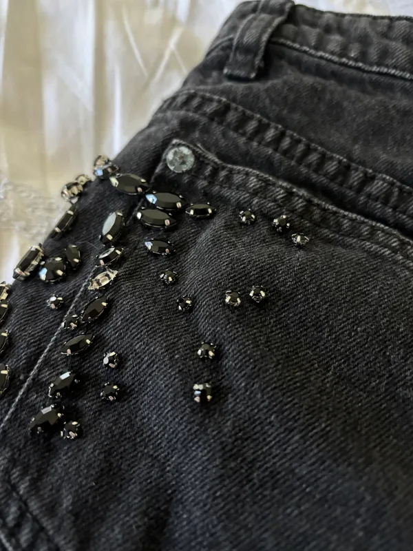 Free People Black Denim Skirt - Image 3